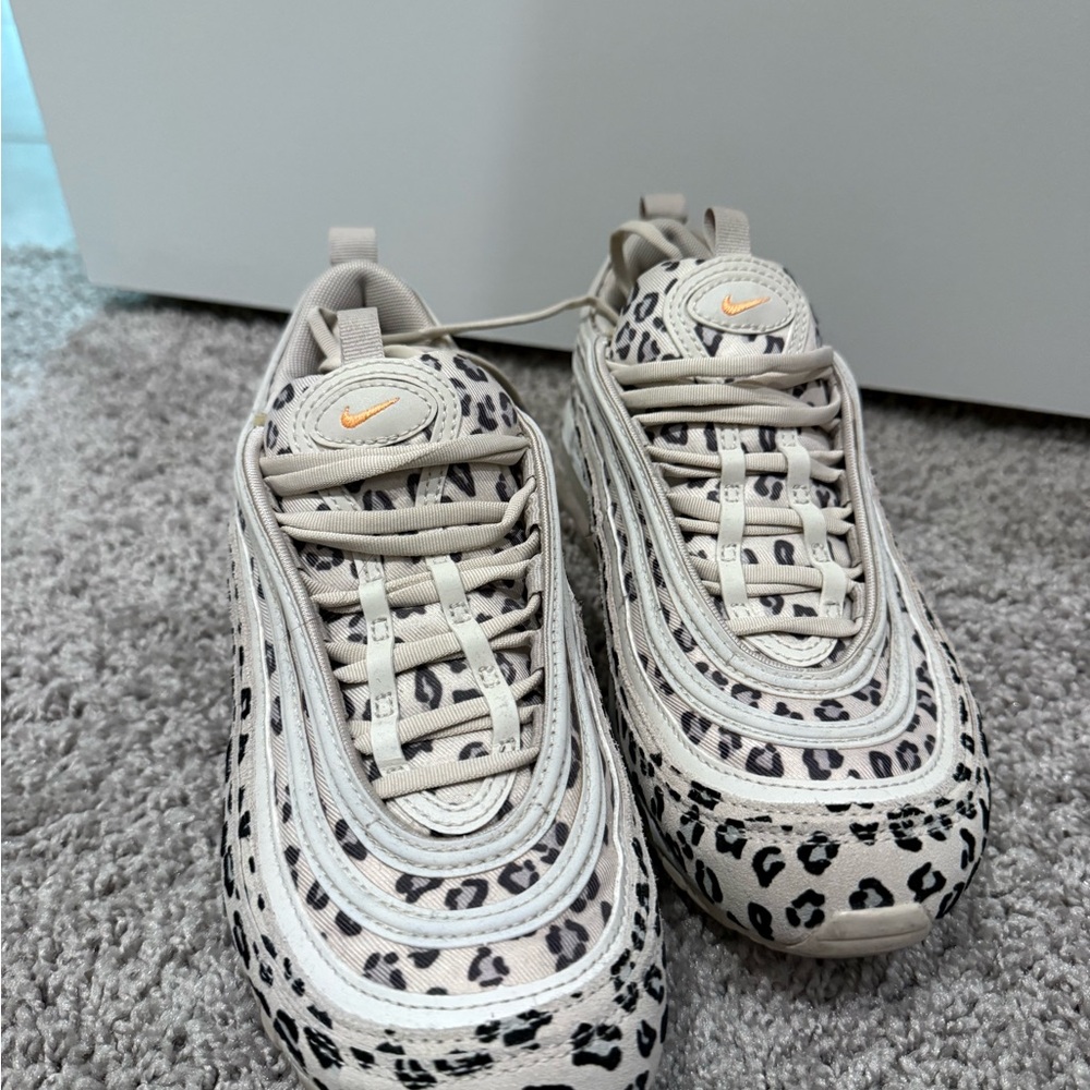 Nike Air Max 97 Leopard Print Sneakers - Cream and Black